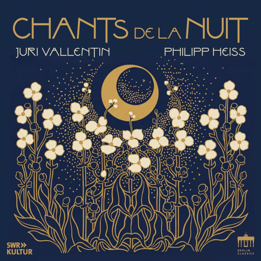Release-Cover Chants de la nuit von Juri Vallentin. Es zeigt einen Blumengarten im Mondlicht.